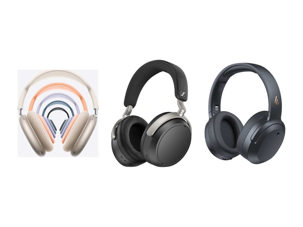 Three of the four headphones in this guide, shown together