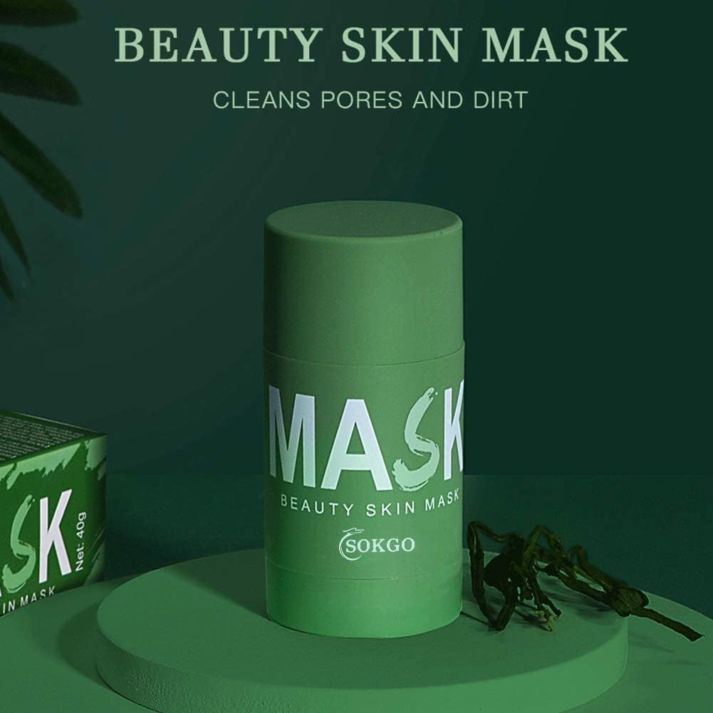 Carlos-CCC Green Tea Purifying Clay Face Mask, Face Moisturizes Oil Control Blackhead Remover Deep Clean Pore Purifying Clay Stick Deep Cleansing Mask, for All Skin Men Women