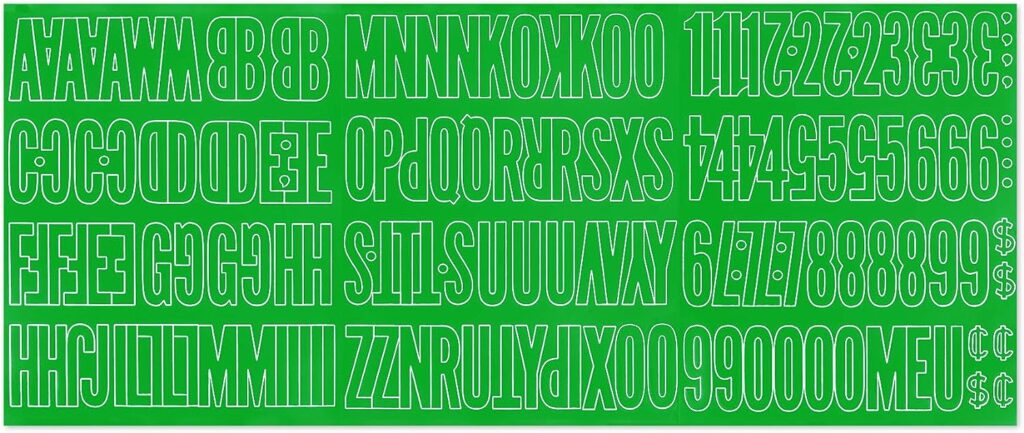 Graphic Products Permanent Adhesive Vinyl Letters and Numbers (167/pkg), 2, Green (D3215-GREEN)