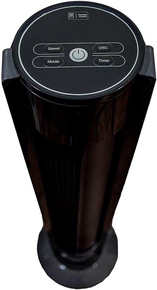 LYTIO Better Homes  Gardens 40 3-Speed Black Tower Fan with Remote, Internal Oscillation (Renewed)