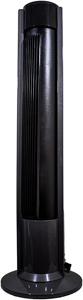 LYTIO Better Homes  Gardens 40 3-Speed Black Tower Fan with Remote, Internal Oscillation (Renewed)