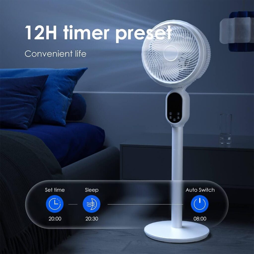 MIZUKATA HIKARI 2023 New Boreas Versatile 2-in-1 Air Circulator Fan, Dual-Use Pedestal Stand Floor Fan, Quiet Portable Desk Fan with Remote, 12 Speeds, Energy-Efficient, 3D Oscillation, White.