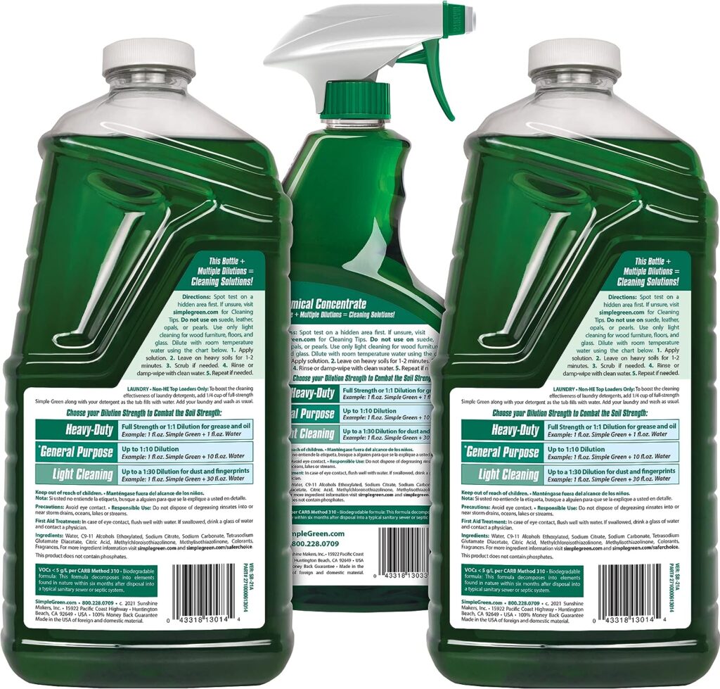 Simple Green AllPurpose Cleaner Spray and Refill, Green, 3 Piece Set, Original, 1 Count