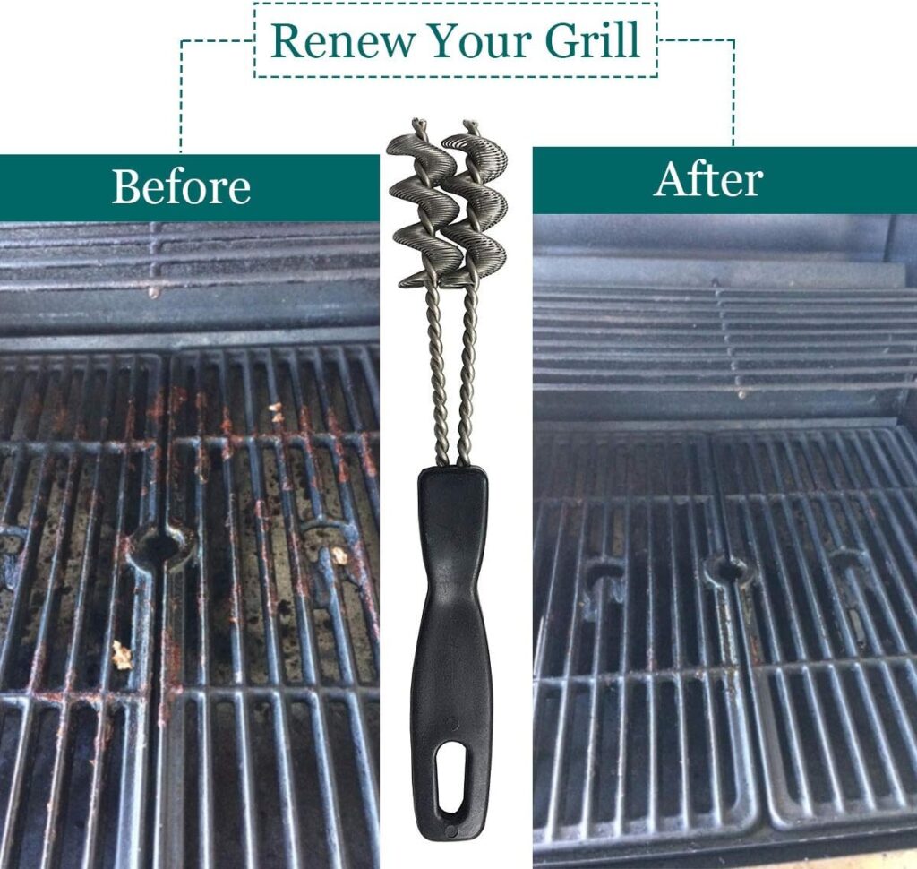 Grill Brush for Big Green Egg Stainless Steel Barbecue Grill Brush BBQ Grill Cleaning Bristle Free Brush 7.5 Long Handle Cleaner for Big Green Egg ,Weber,Stainless Steel Porcelain Barbecue Grates