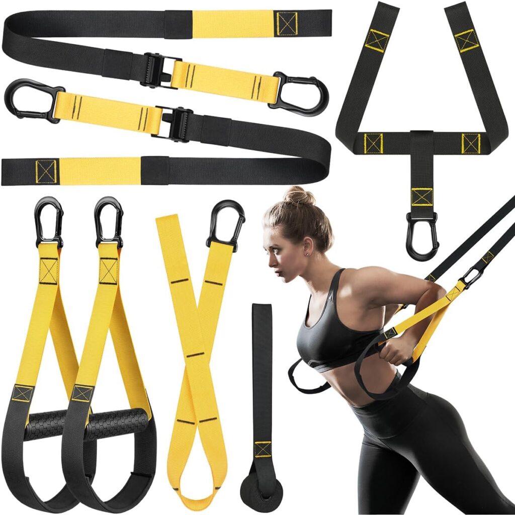 Home Resistance Training Kit, Resistance Trainer Exercise Straps with Handles, Door Anchor and Carrying Bag for Home Gym, Bodyweight Resistance Workout Straps for Full-Body Workout