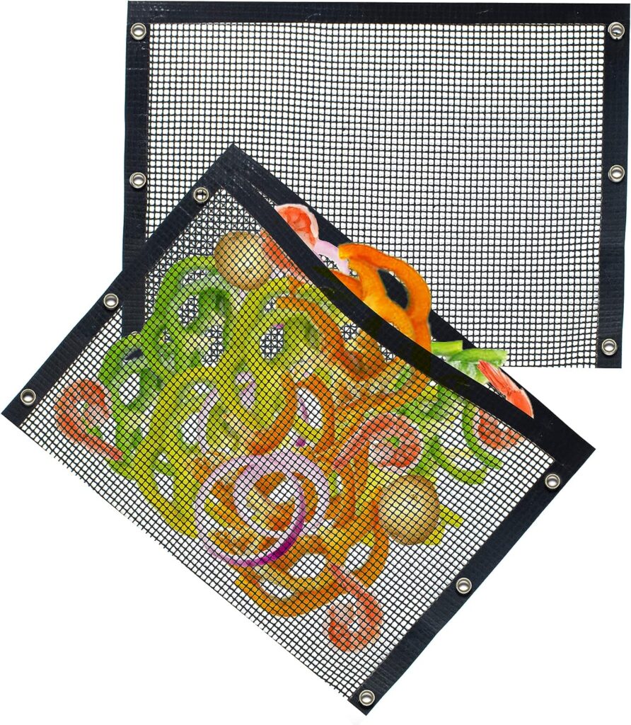 Kona Mesh Grill Bags - Non-Stick BBQ Grilling Bags for Veggies (Set of 2) - Reusable  Easy to Clean