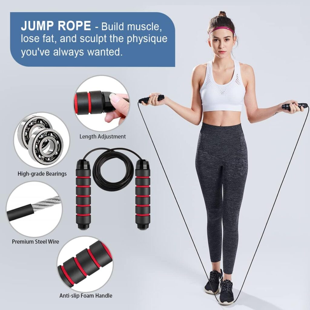 Ab Roller Wheel, 10-In-1 Ab Exercise Wheels Kit with Resistance Bands, Knee Mat, Jump Rope, Push-Up Bar - Home Gym Equipment for Men Women Core Strength  Abdominal Exercise