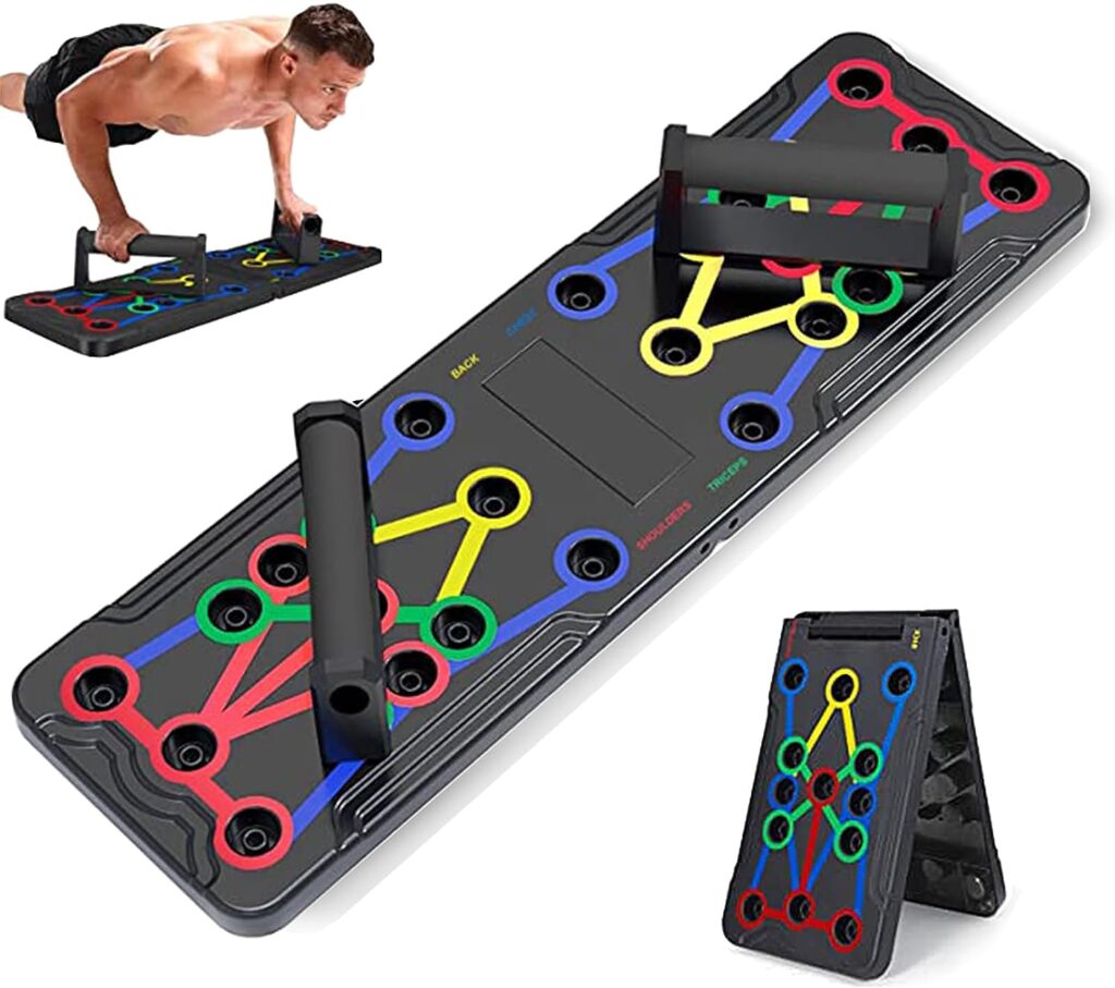 Berleng Push Up Board, Foldable Pushup Fitness Stand for Portable Strength Training. Rugged, Stable Equipment for Home Gym Workout for Men  Women, Gift for Boyfriend