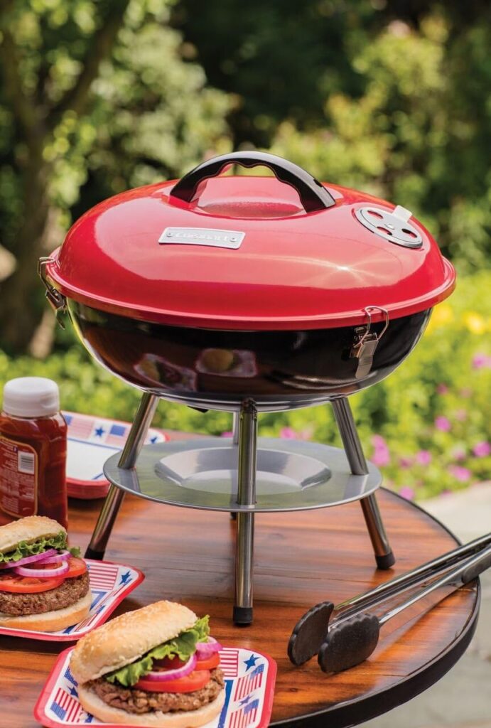 Cuisinart CCG190RB Inch BBQ, 14 x 14 x 15, Portable Charcoal Grill, 14 (Red)