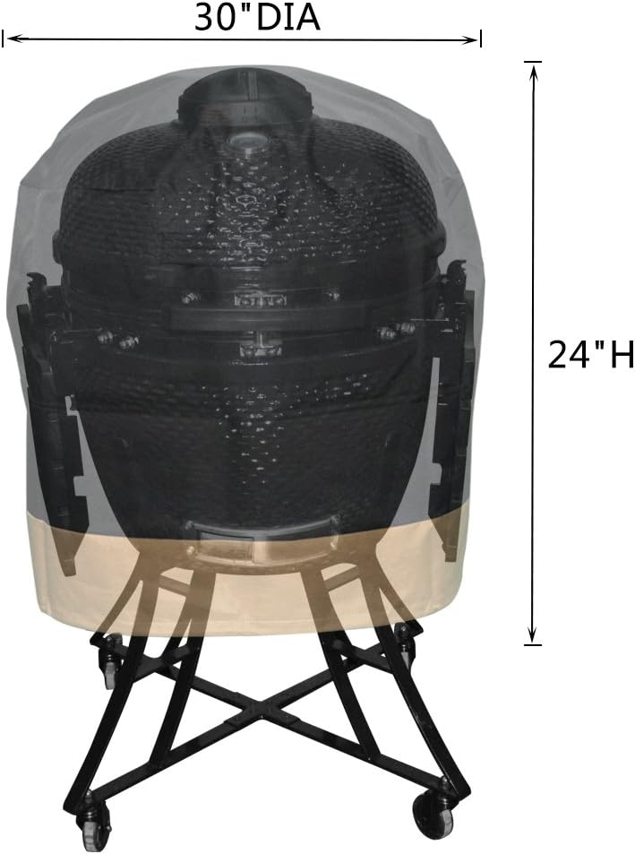 Onlyfire Kamado Grill Cover Fits for Large Big Green Egg,Kamado Joe Classic,Large Grill Dome,Louisiana K22, and Others, 30 Dia X 24 H