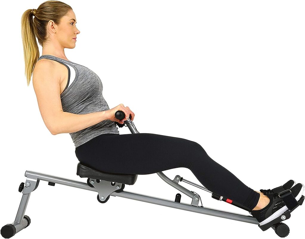 Sunny Health  Fitness SF-RW1205 Rowing Machine Rower with 12 Level Adjustable Resistance, Digital Monitor and 220 LB Max Weight